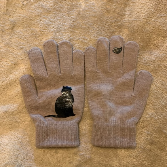 Accessories - Cute pair of knit gloves cat/bird design